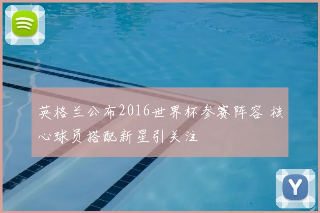 英格兰公布2016世界杯参赛阵容 核心球员搭配新星引关注